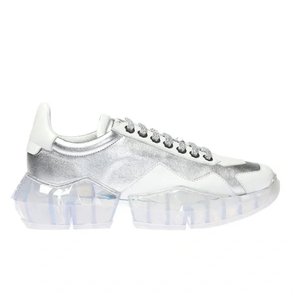 JIMMY CHOO Diamond Chunky Sole Metallic Sneakers Trainers \\ 36.5 - Picture 1 of 12